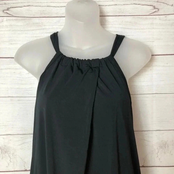 Macbeth Collection Black Wrap Front High Neck Tank Top S - Picture 2 of 7